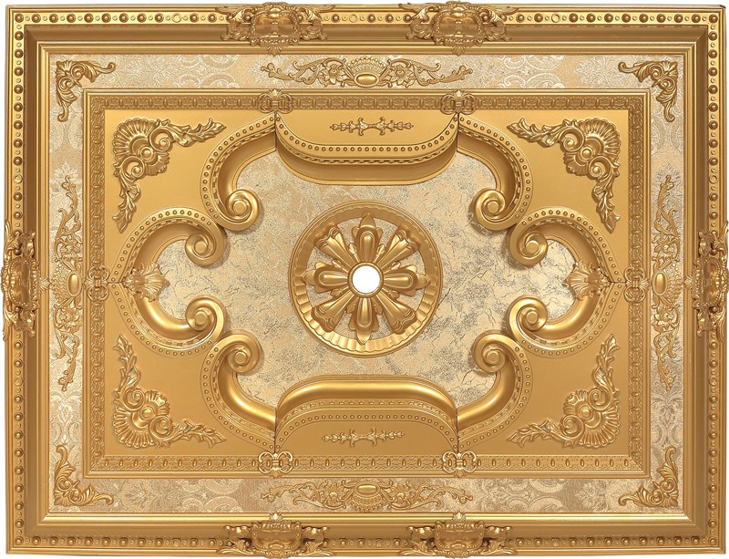 Altın Dikdörtgen Saray Tavan 90 X 120 cm