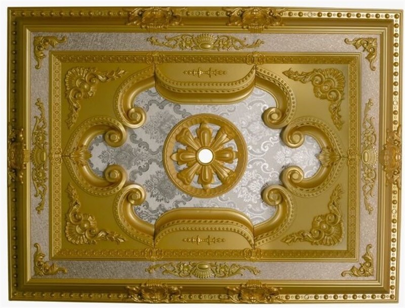 Altın Dikdörtgen Saray Tavan 90 X 120 cm