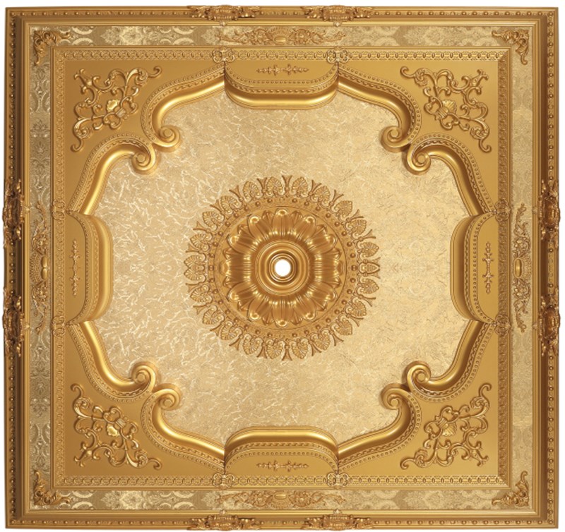 Altın Kare Saray Tavan 150 X 150 cm
