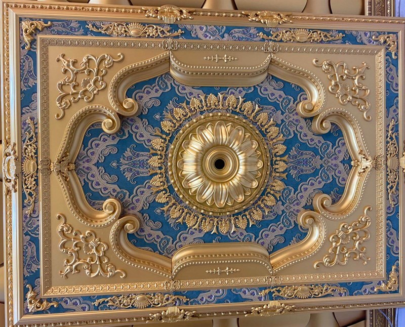 Altın Zümrüt Yeşil Dikdörtgen Saray Tavan 120 X 160 cm