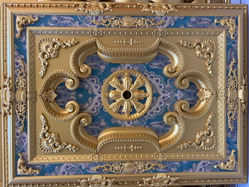 Altın Zümrüt Yeşil Dikdörtgen Saray Tavan 90 X 120 cm
