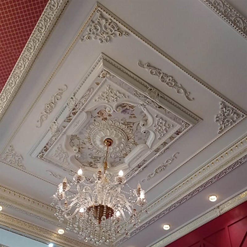 Beyaz Altın Dikdörtgen Saray Tavan 120 X 160 cm