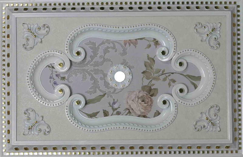Beyaza Altın Dikdörtgen Saray Tavan 60 X 90 cm
