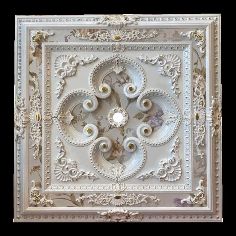 Beyaza Altın Saray Tavan 90 X 90 cm